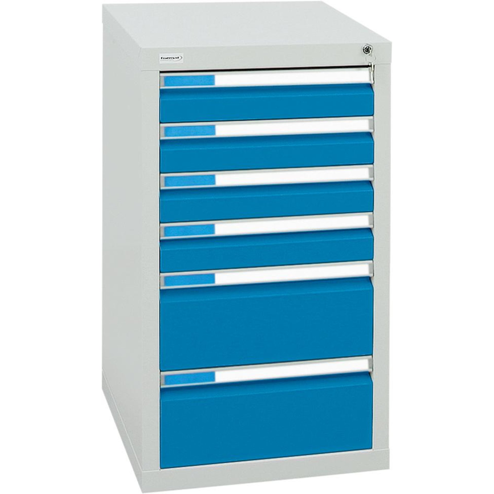 Format Schubladenschrank B500xT500xH900mm RAL 7035/5012 6 Schubladen 75kg