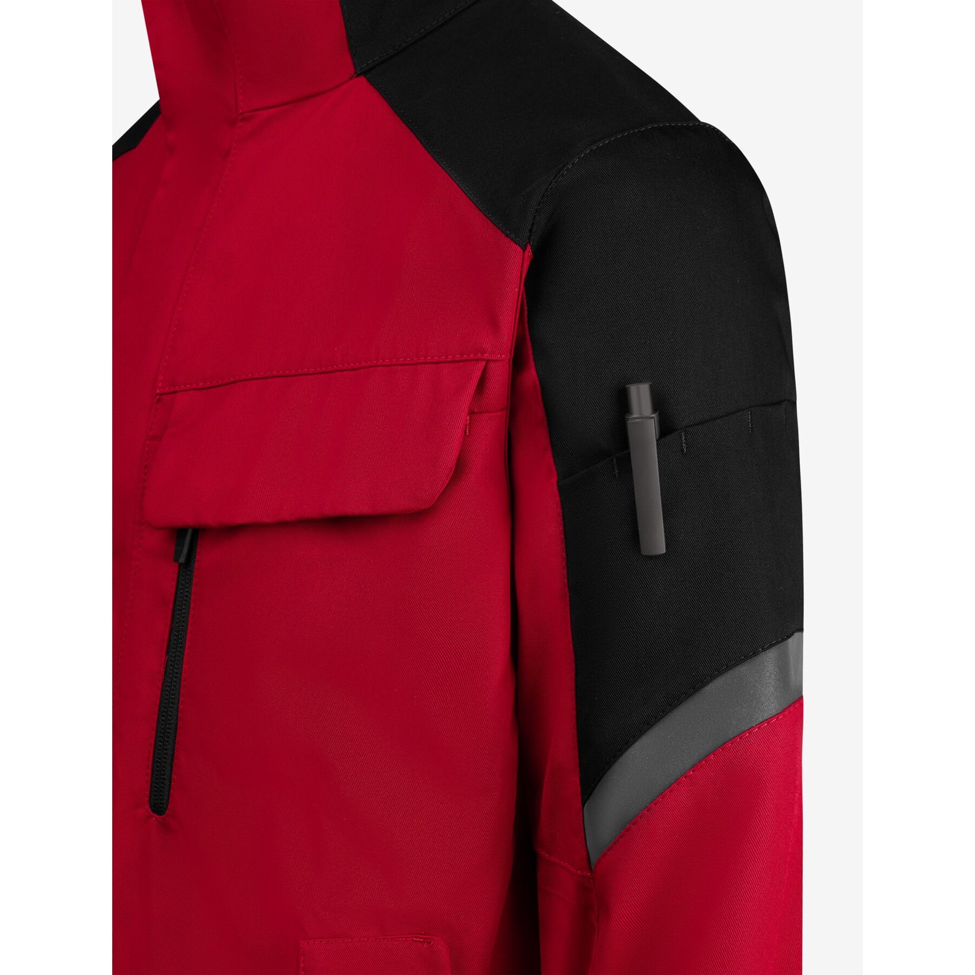 ANDREA Arbeitsjacke Damen rot-schwarz XL