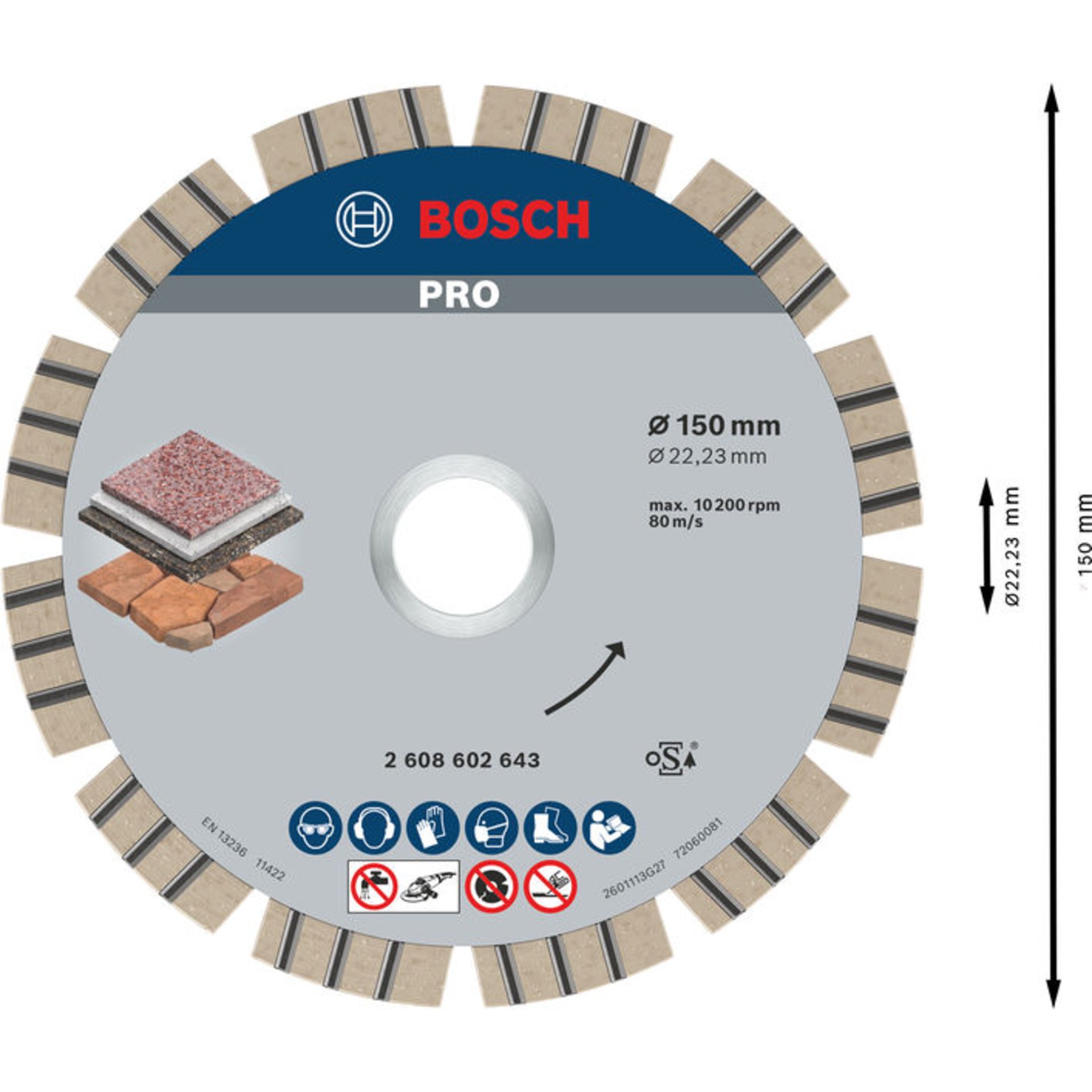 PRO Stone Diamanttrennscheibe, 150 x 22,23 mm