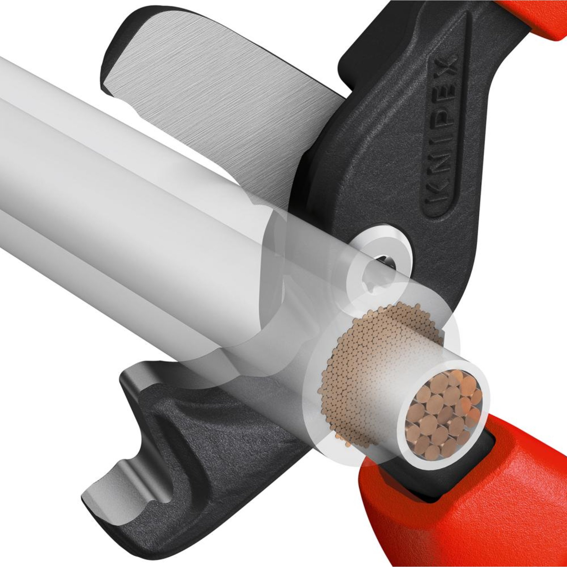 Kabelschere mit Mehrkomponenten-Griffen 225mm KNIPEX