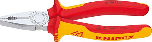 Knipex Kombinationszange VDE mit Mehrkomponenten-Griffen 180mm