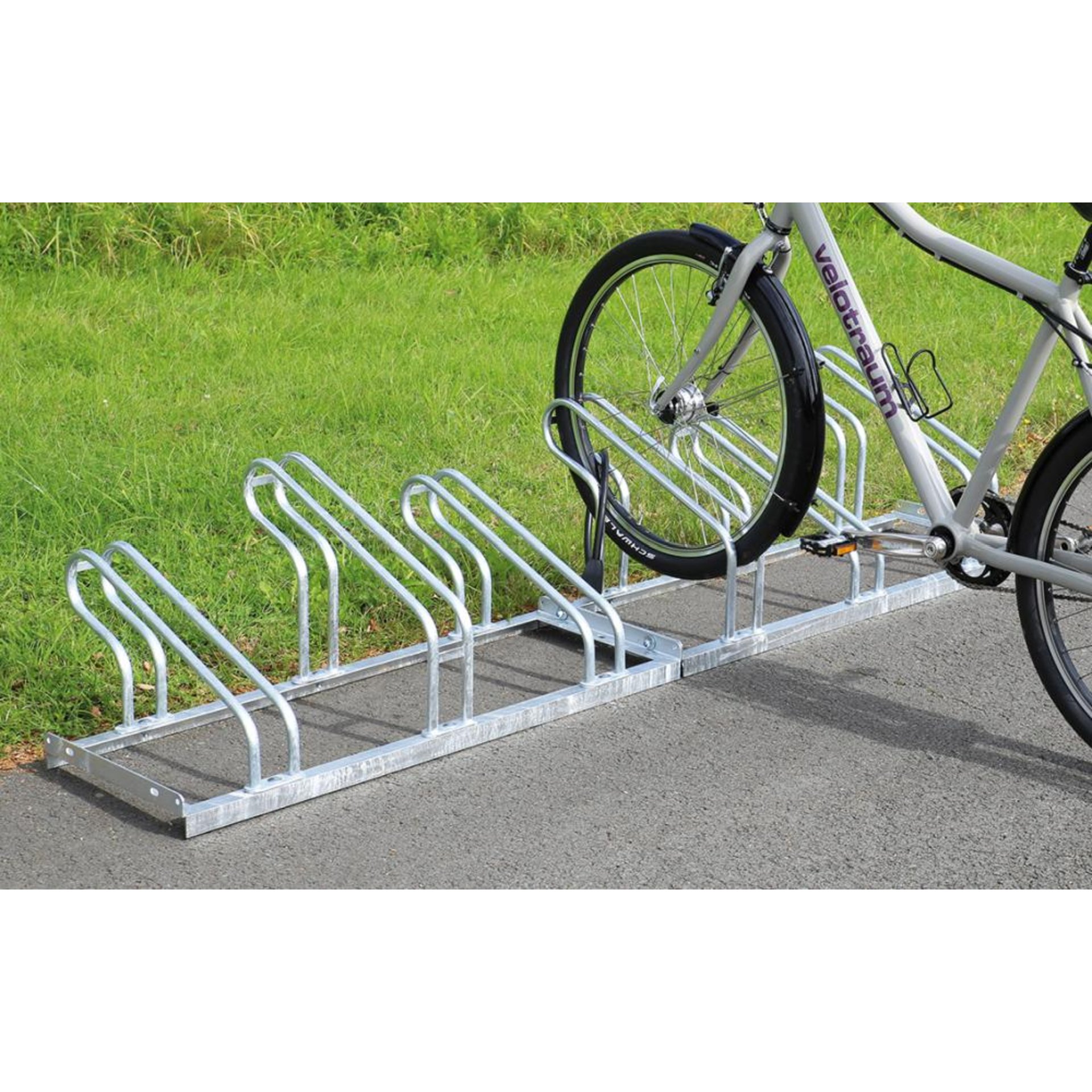 Fahrradparker Hoch/Tief einseitig, verzinkt L 700 mm, 2 Plätze