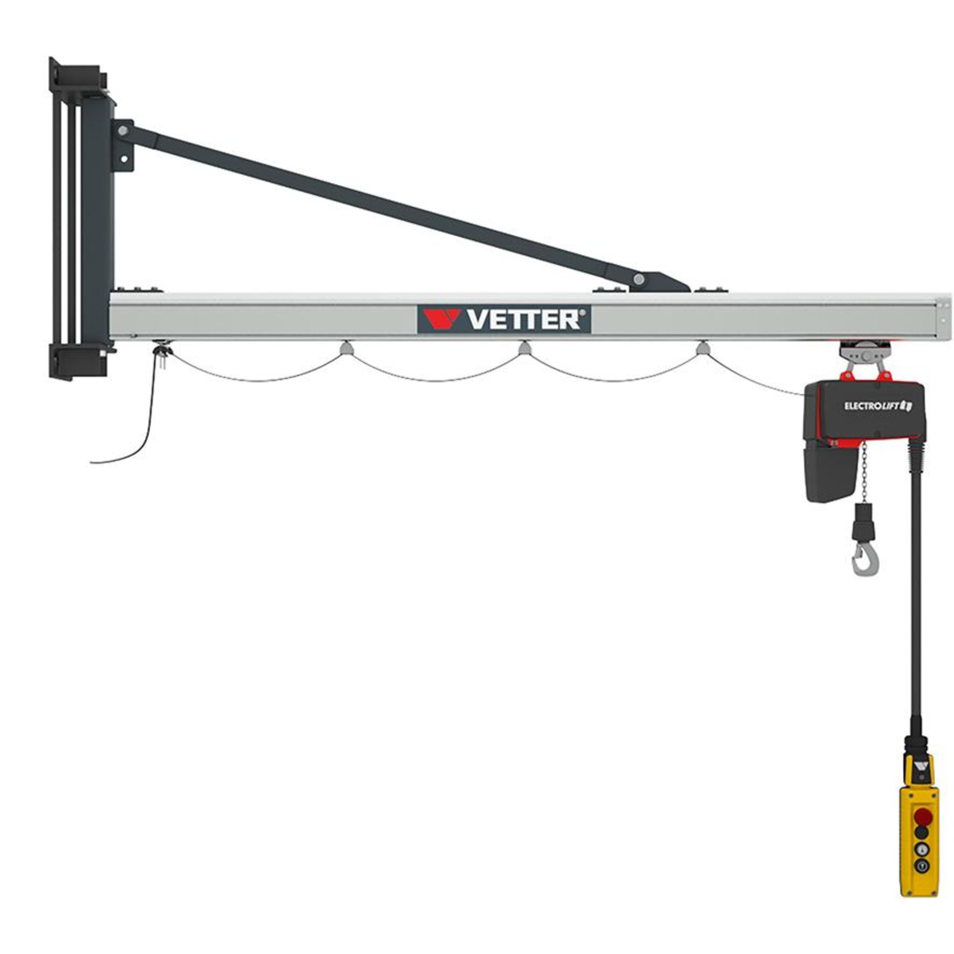 Kran Modell Unilift UW 180°, mit E-Kettenzug