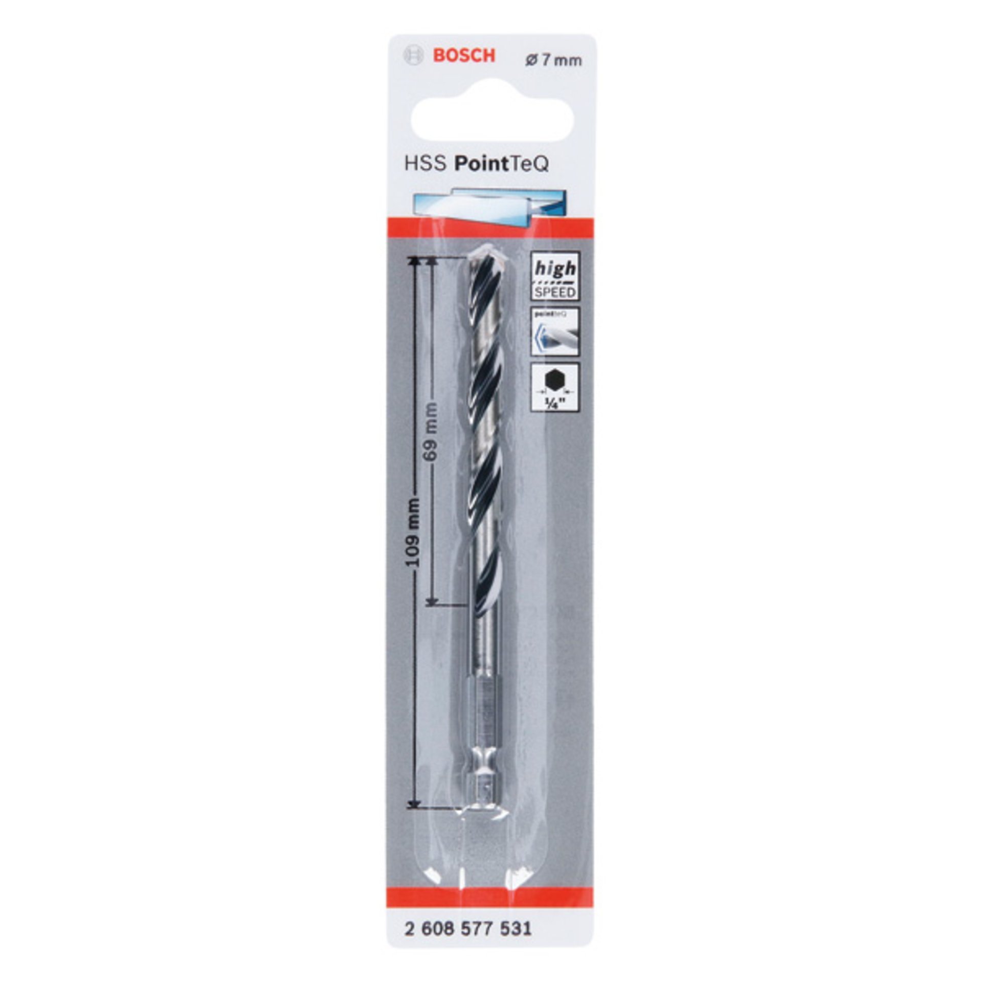 HSS PointTeQ Sechskantbohrer 7,0 mm