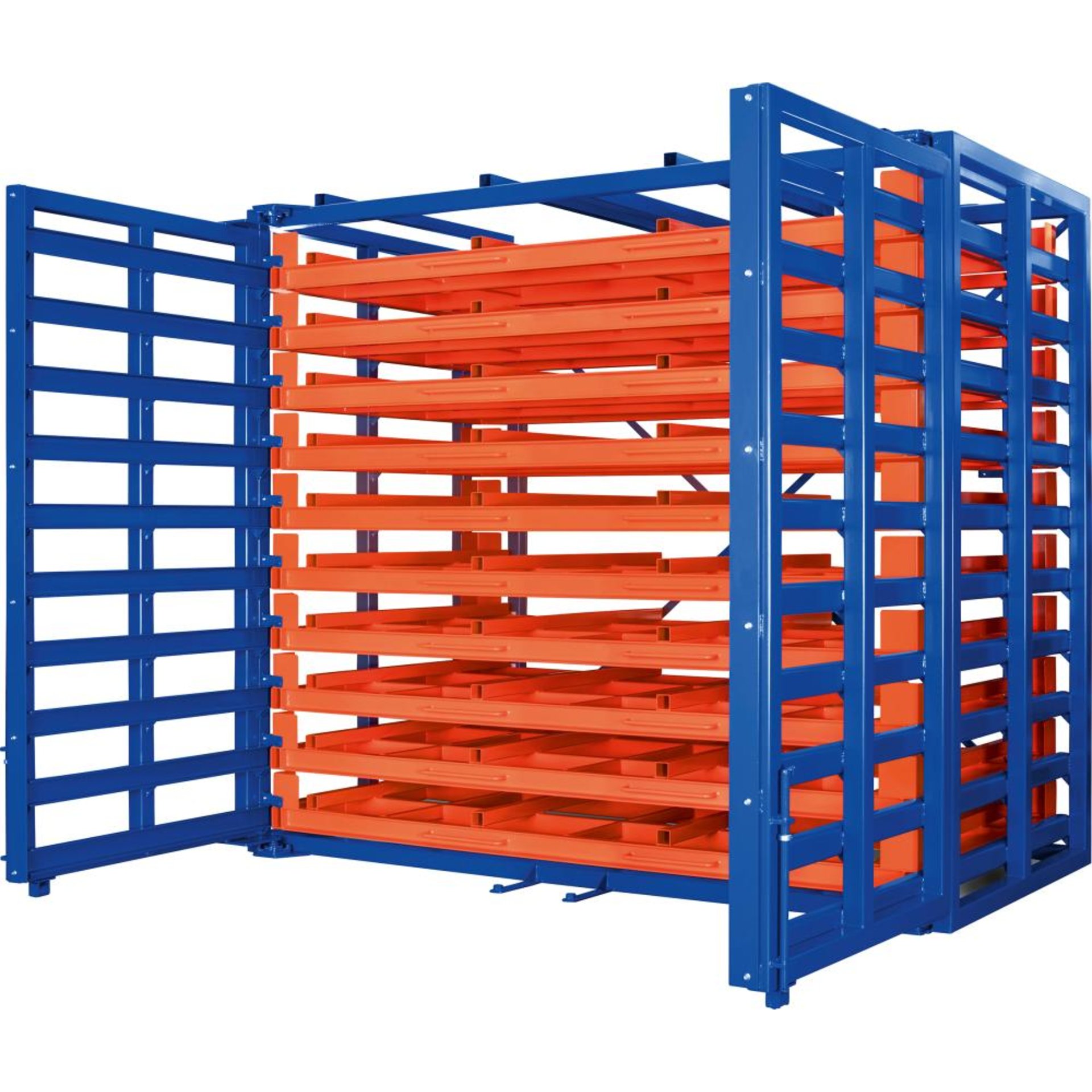 Schubfachregal f Bleche Vorbau klappbar Fachlast 2000kg,Boden gl B2370xT1150xH2310mm