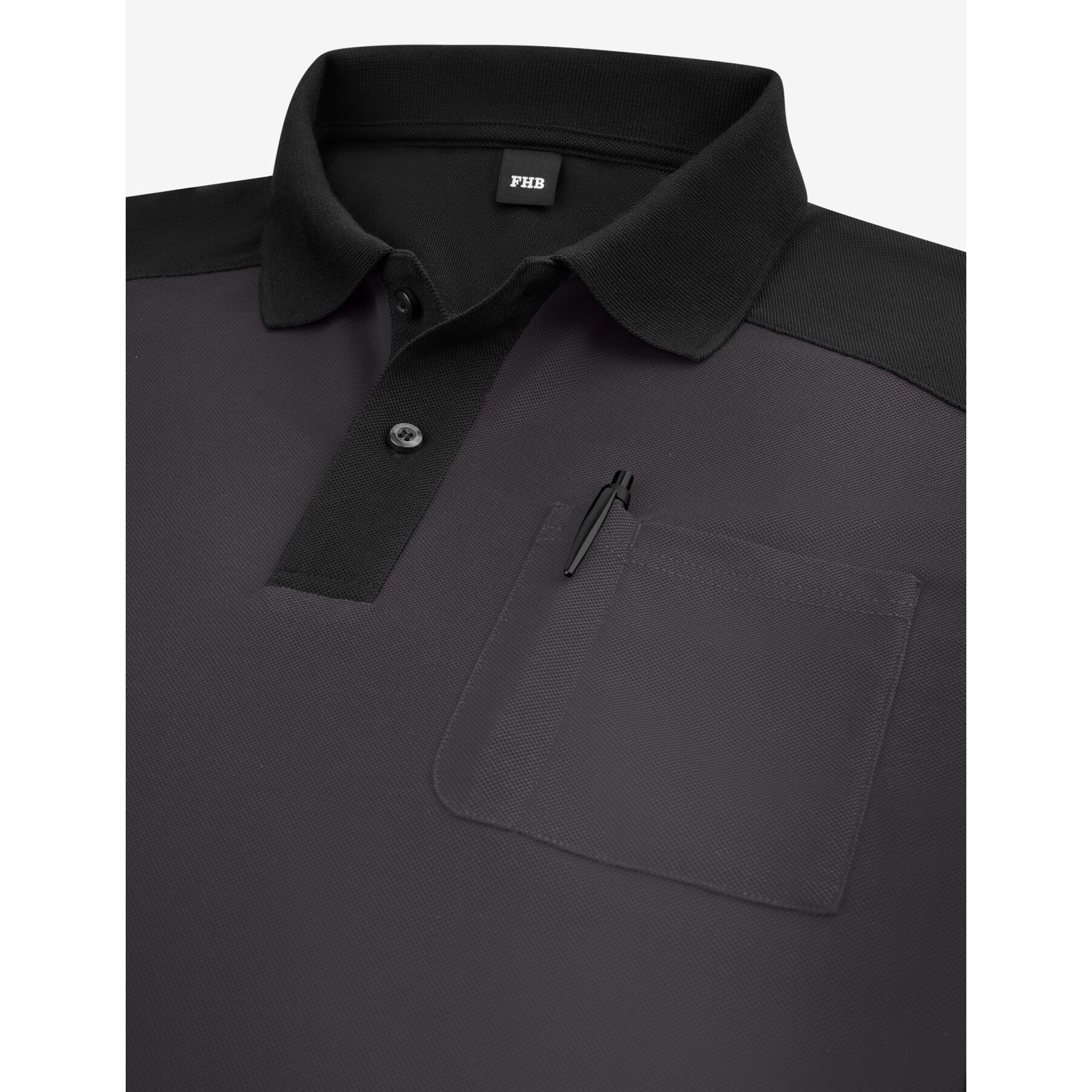 KONRAD Polo-Shirt zweifarbig anthrazit-schwarz Gr. 2XL