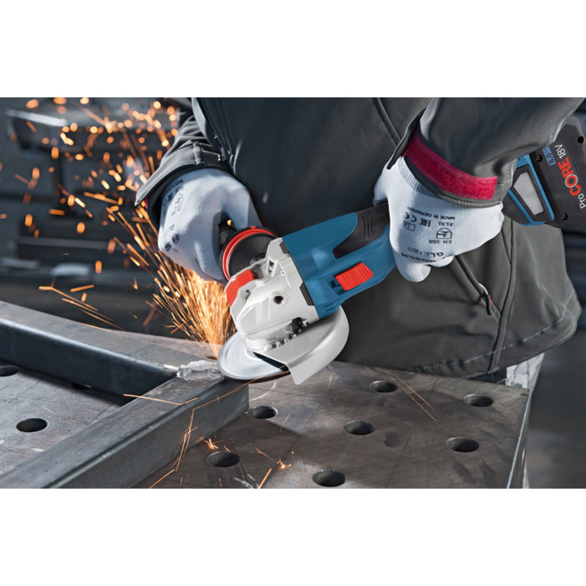 Akku-Winkelschleifer BITURBO mit X-LOCK GWX 18V-15 C in L-BOXX
