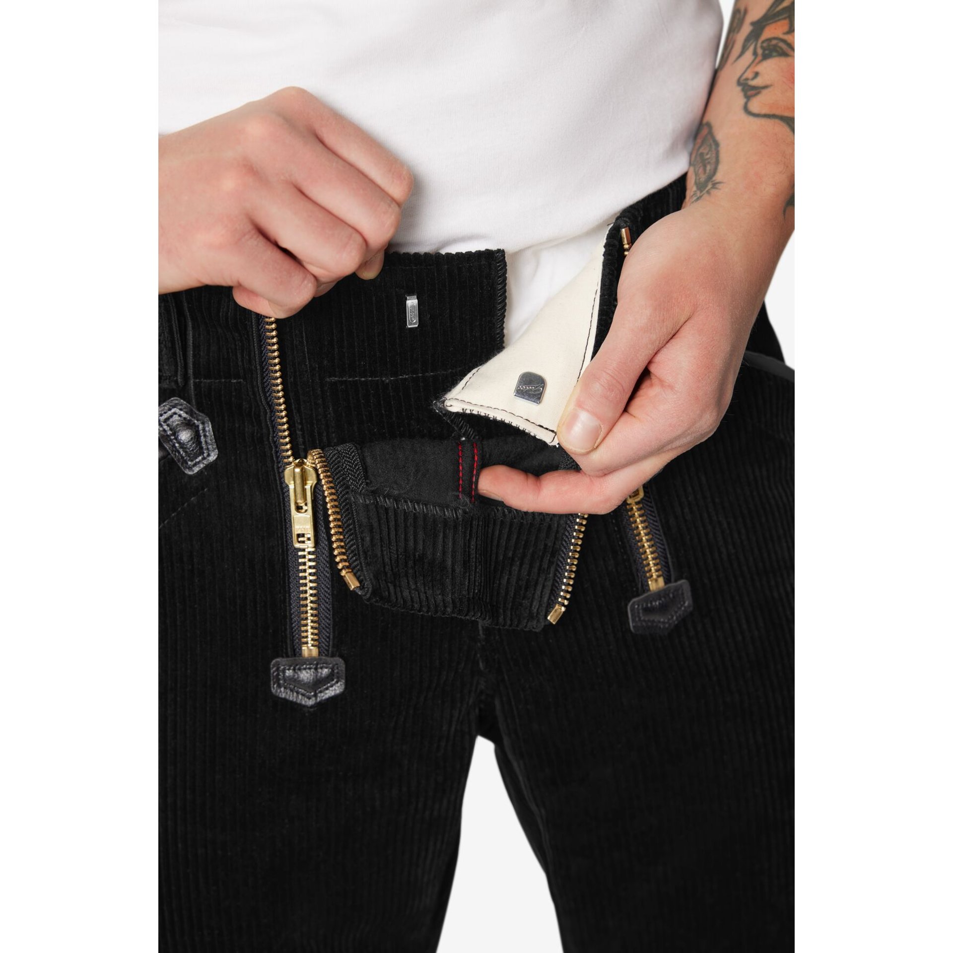 PETER Zunfthose Trenkercord Dreidraht schwarz 50