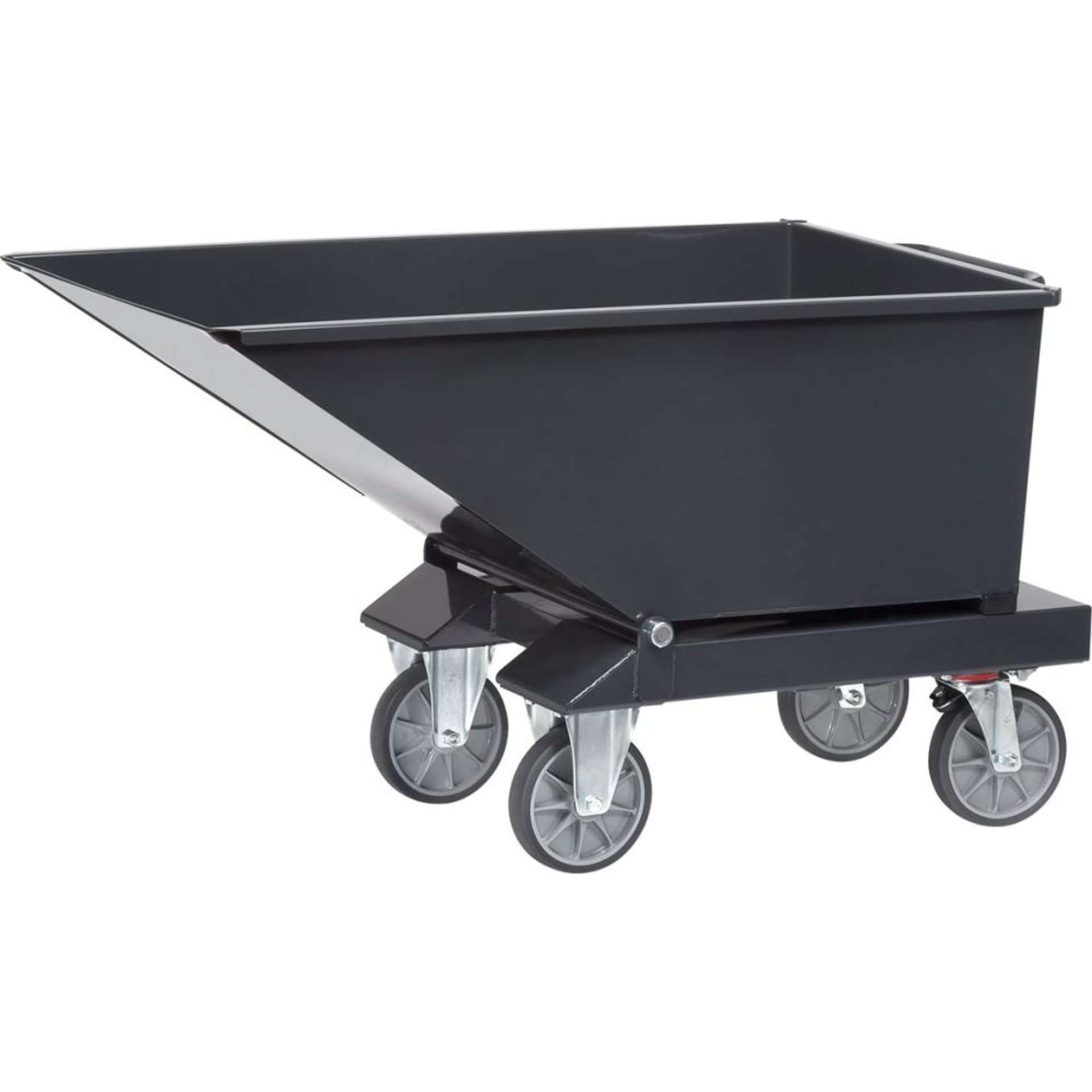 Muldenkipper 250l B713xT1359xH780 mm RAL 7016 Tragkraft 750kg mit Ablasshahn