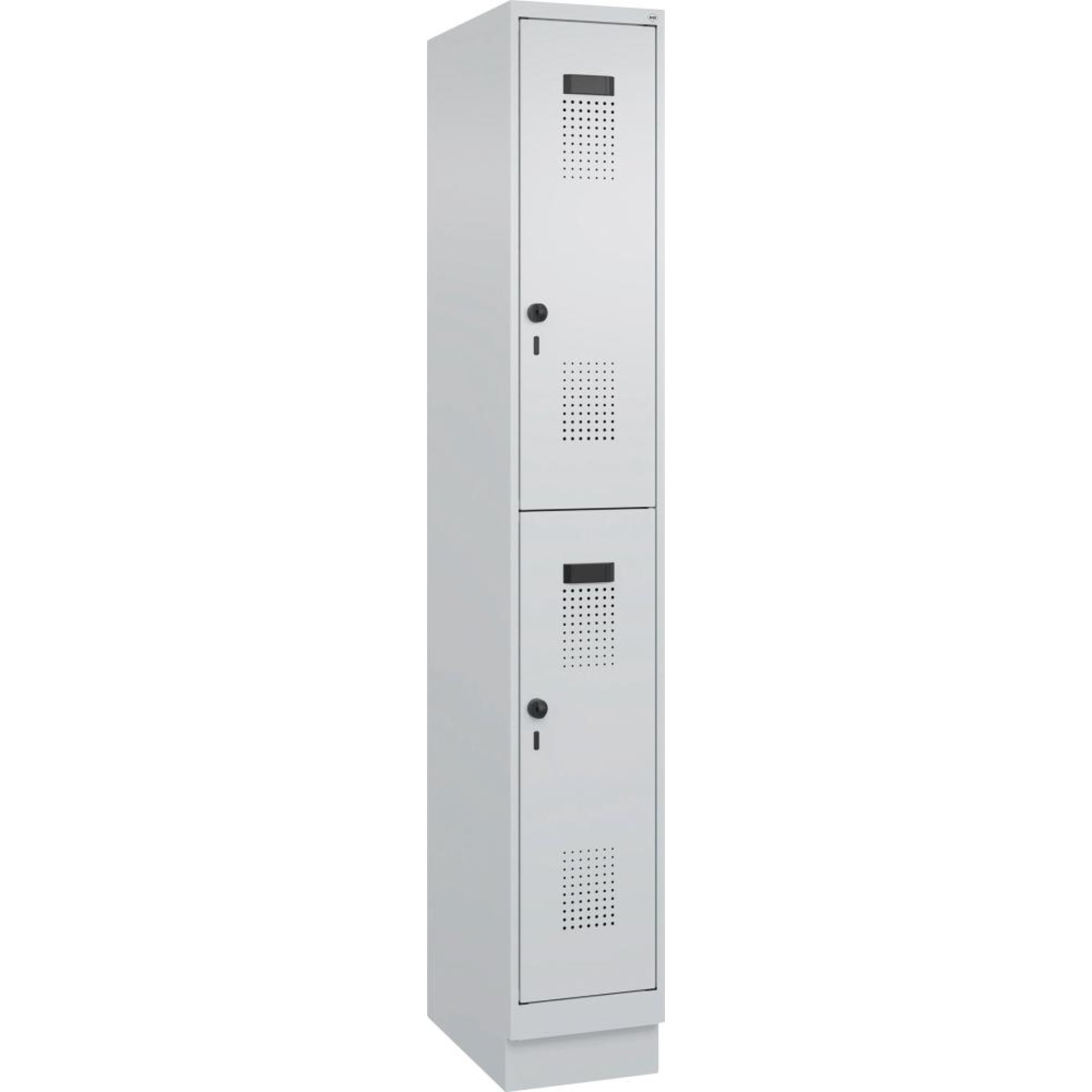 Doppelstöckiger Garderobenschrank Evolo PLUS, mit 100 mm hohem Sockel