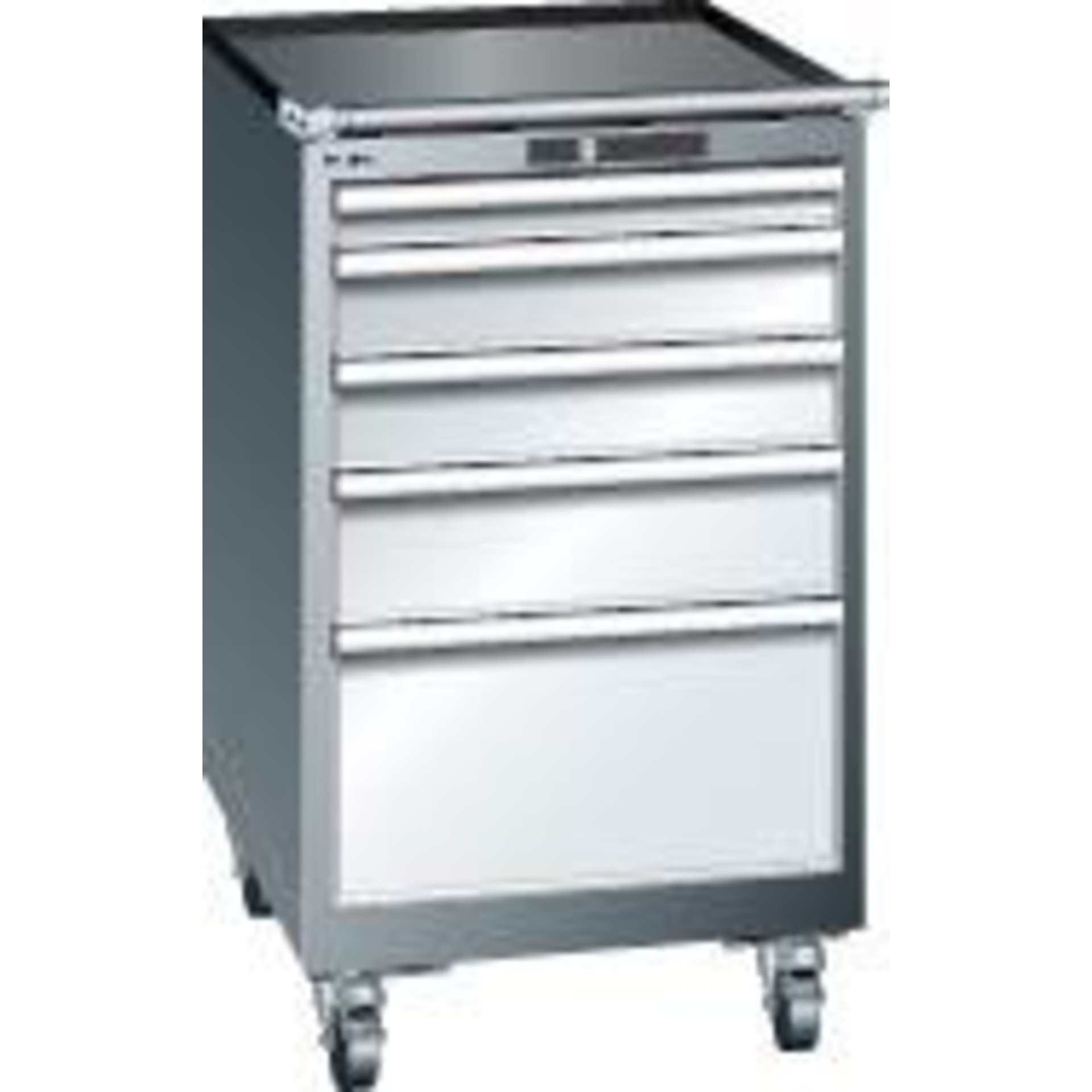 Schubladenschrank 27x36E B564xT725xH990mm NCS 6502-S/RAL7035 5 Schubladen 75kg