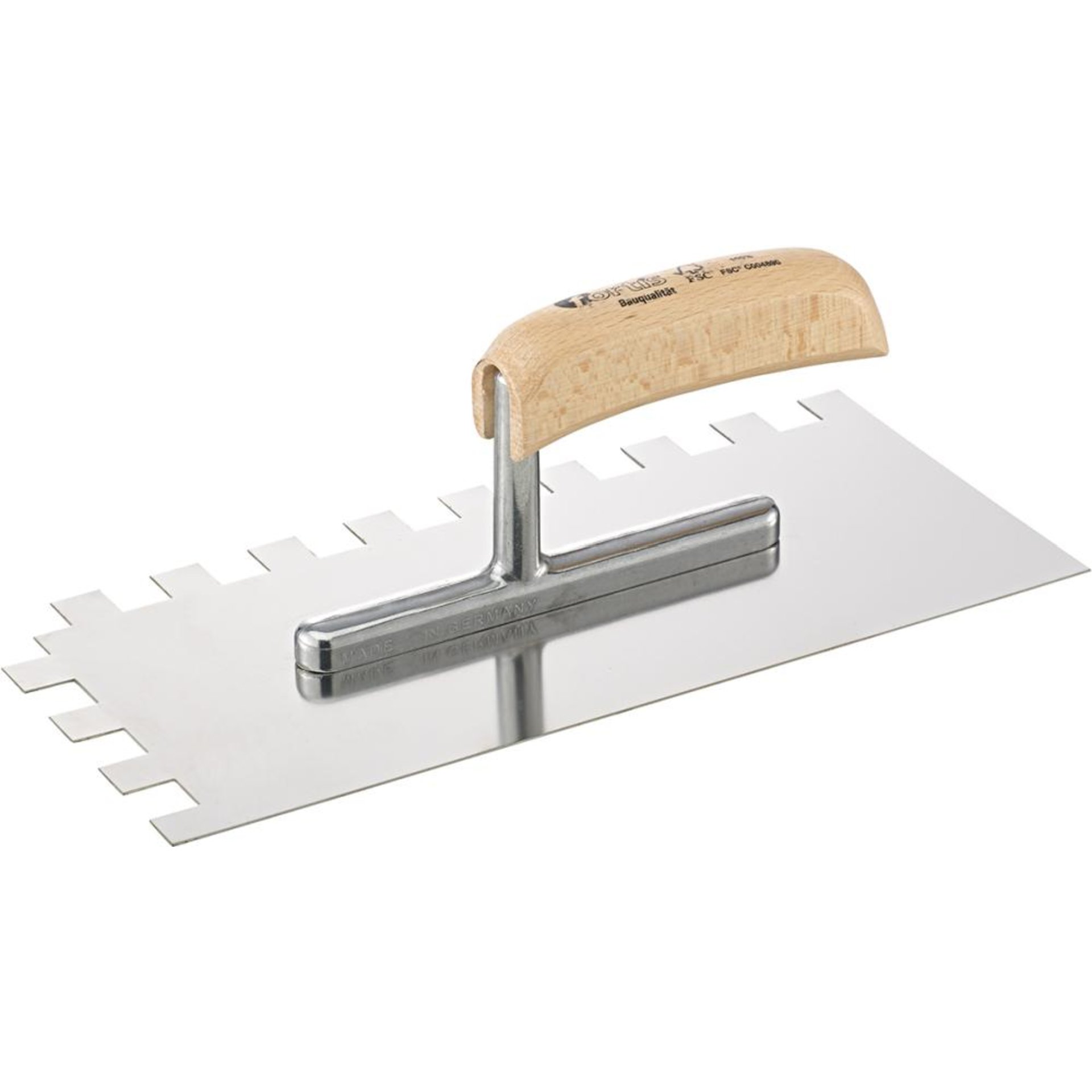 Glättekelle 280x130mm gezahnt 15x15mm rostfrei FORTIS Bau