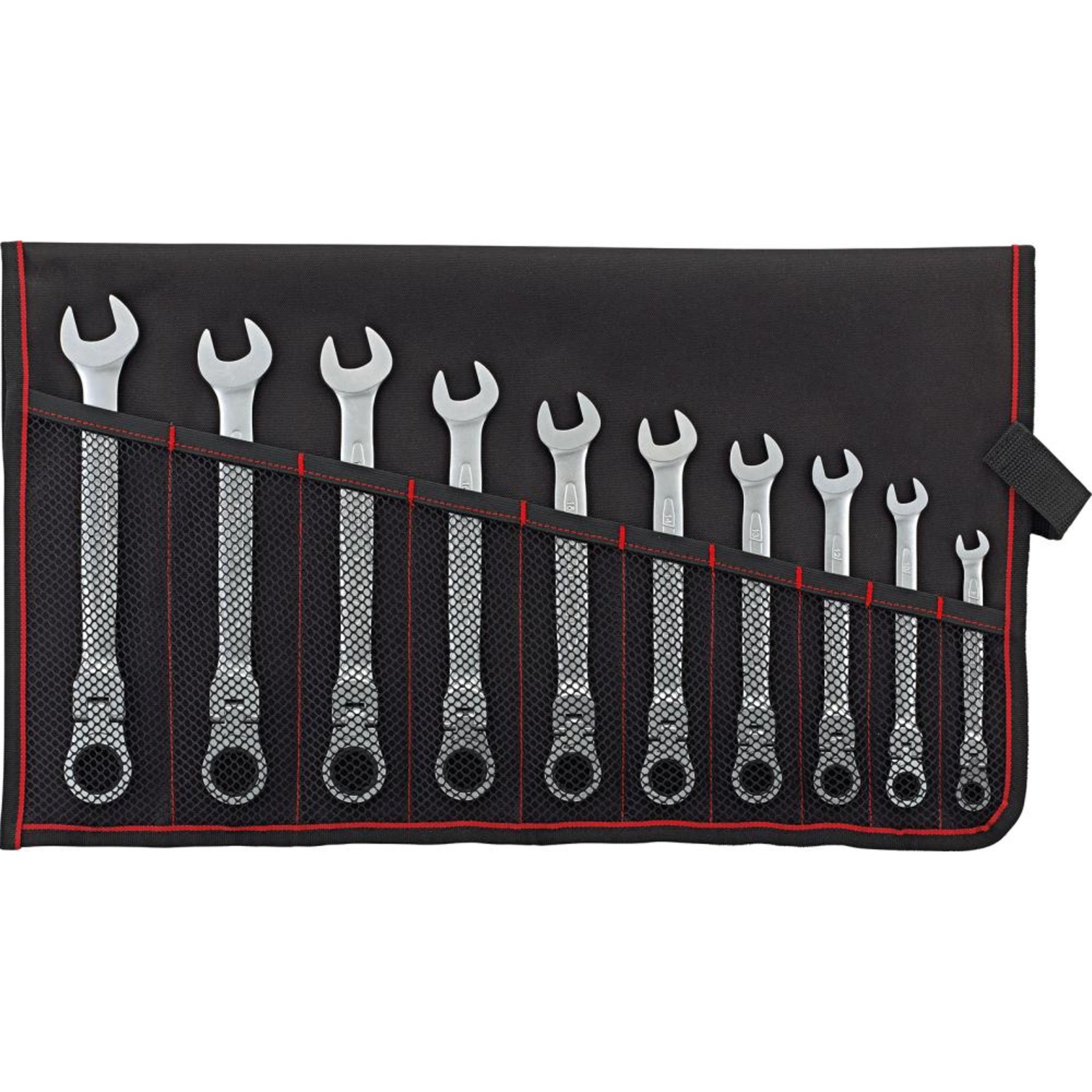 Gelenk-Ratschenschlüssel-Satz 8-19mm 10-teilig in Rolltasche FORMAT