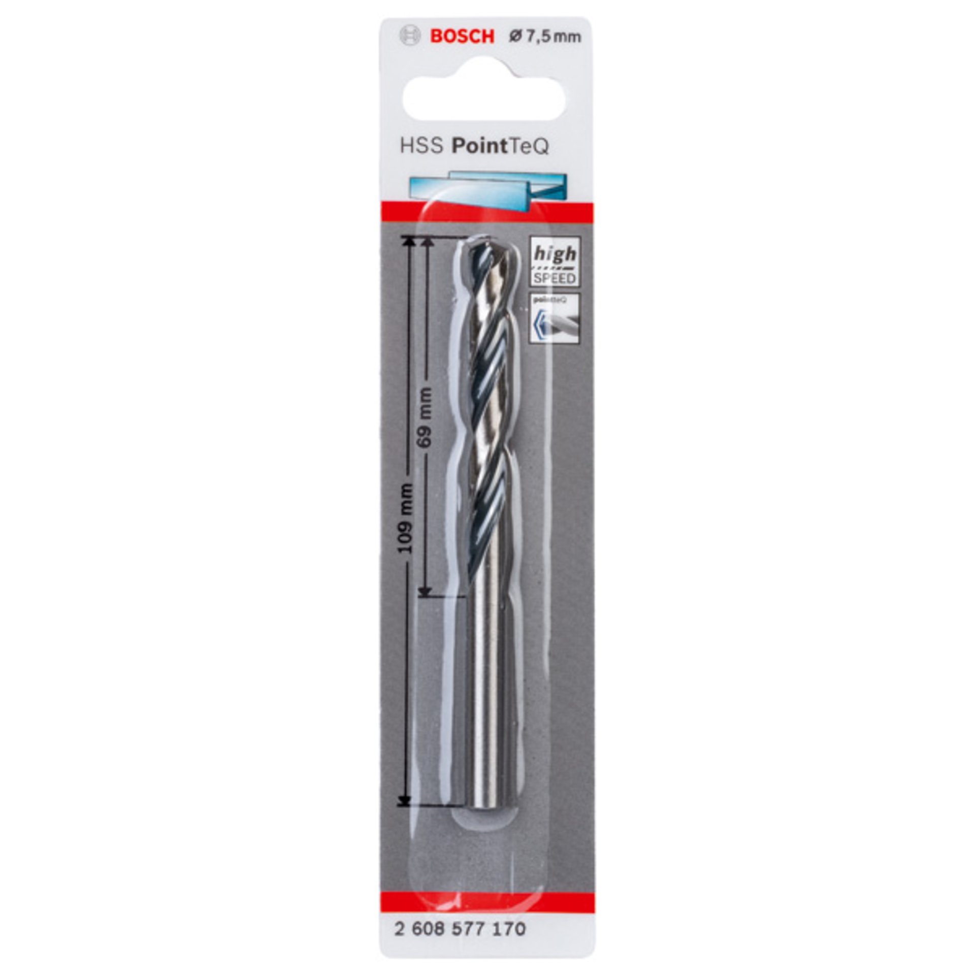 Metallspiralbohrer HSS PointTeQ, DIN 338, 7,5 mm, 1er-Pack