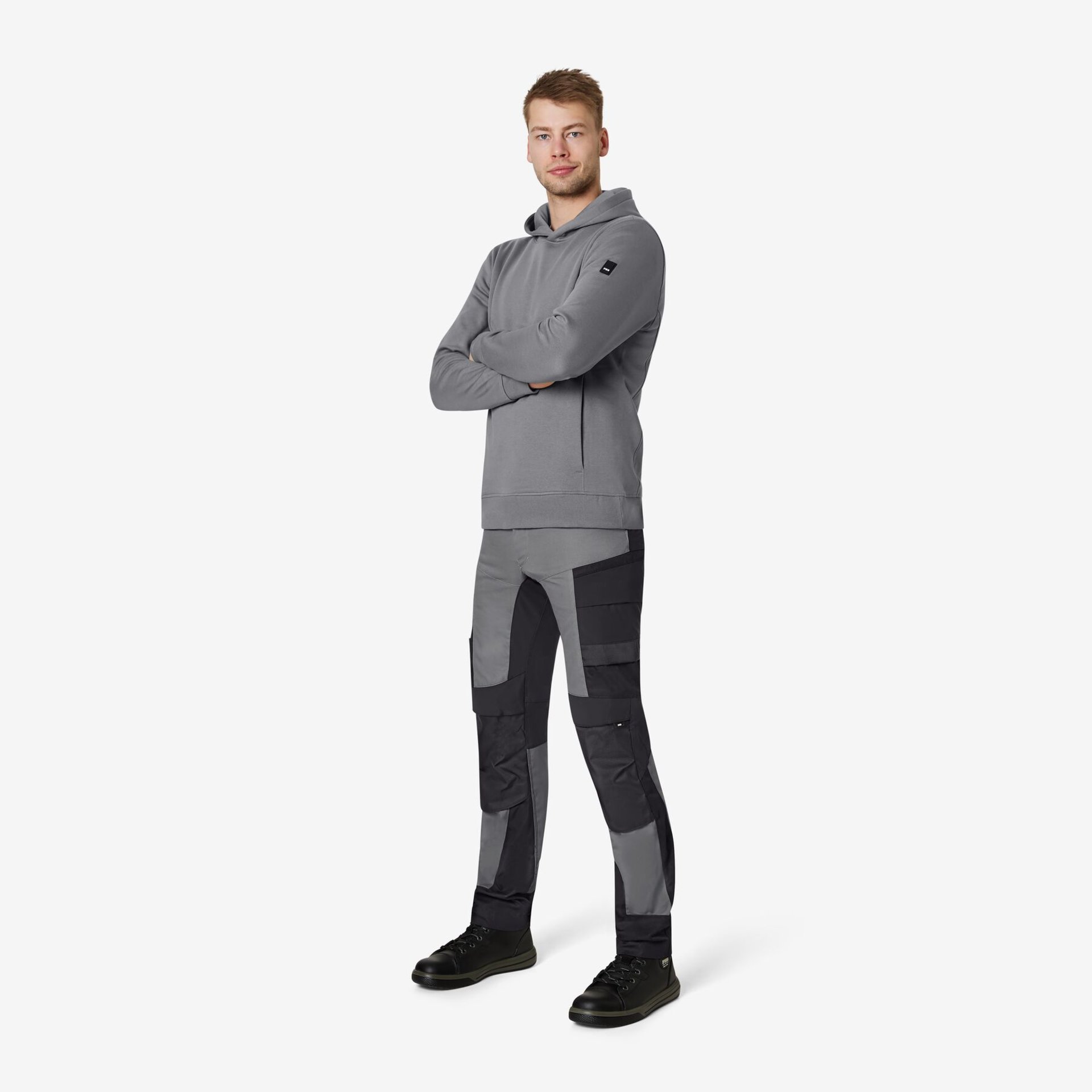 LEO Arbeitshose elastisch grau-schwarz 110
