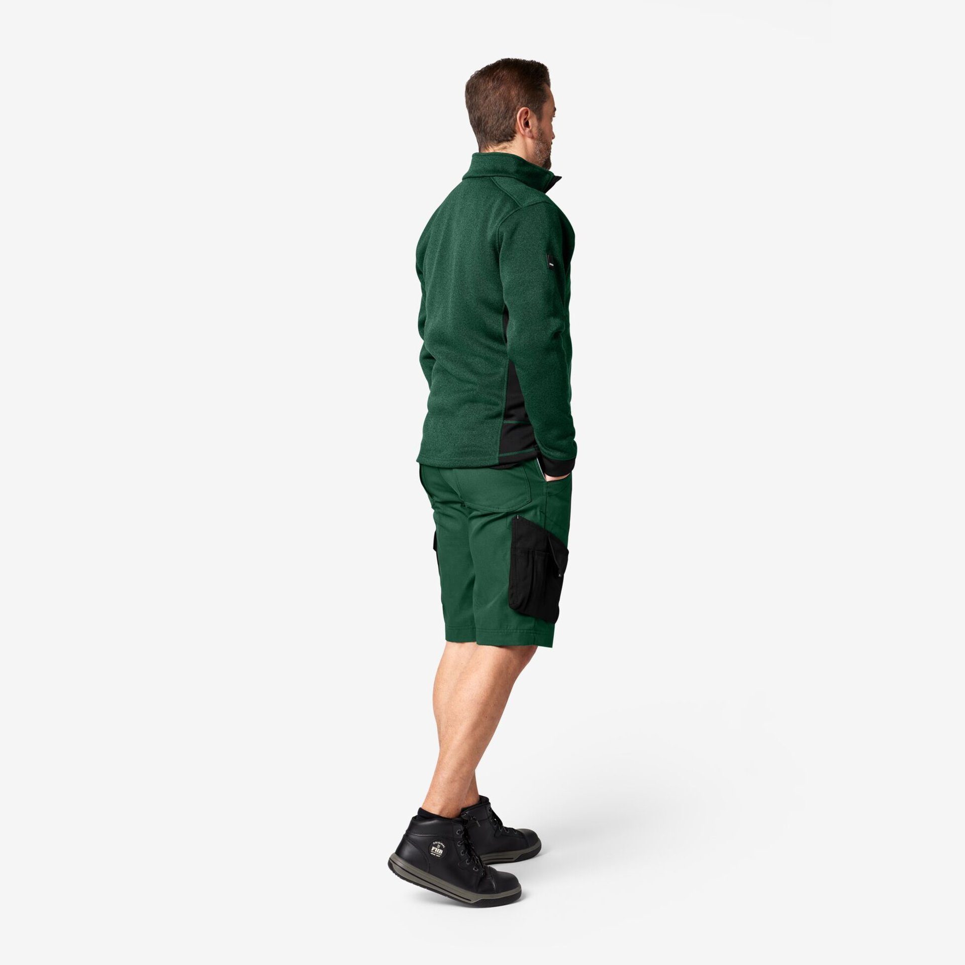 CHRISTOPH Strick-Fleece-Jacke Herren grün-schwarz L