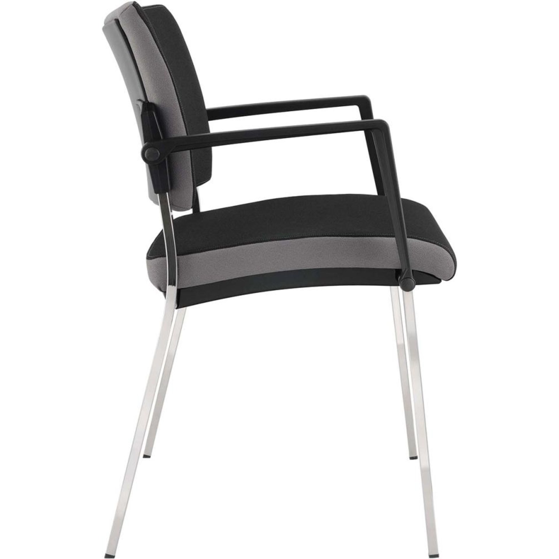Besucherstuhl Premium Schwarz ( 2 Stühle Set)