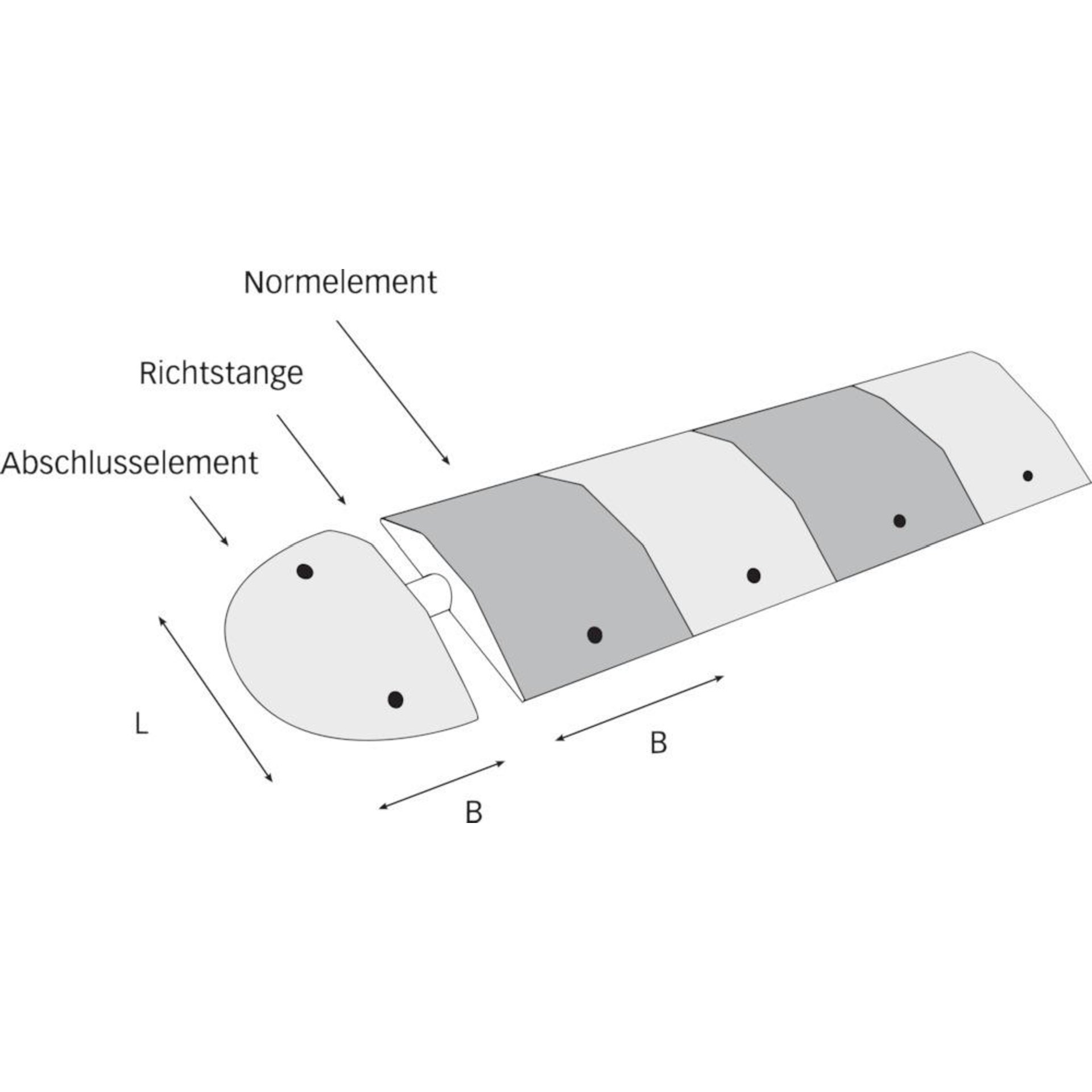 Fahrbahnschwelle Normelemgelb, Topstop 10