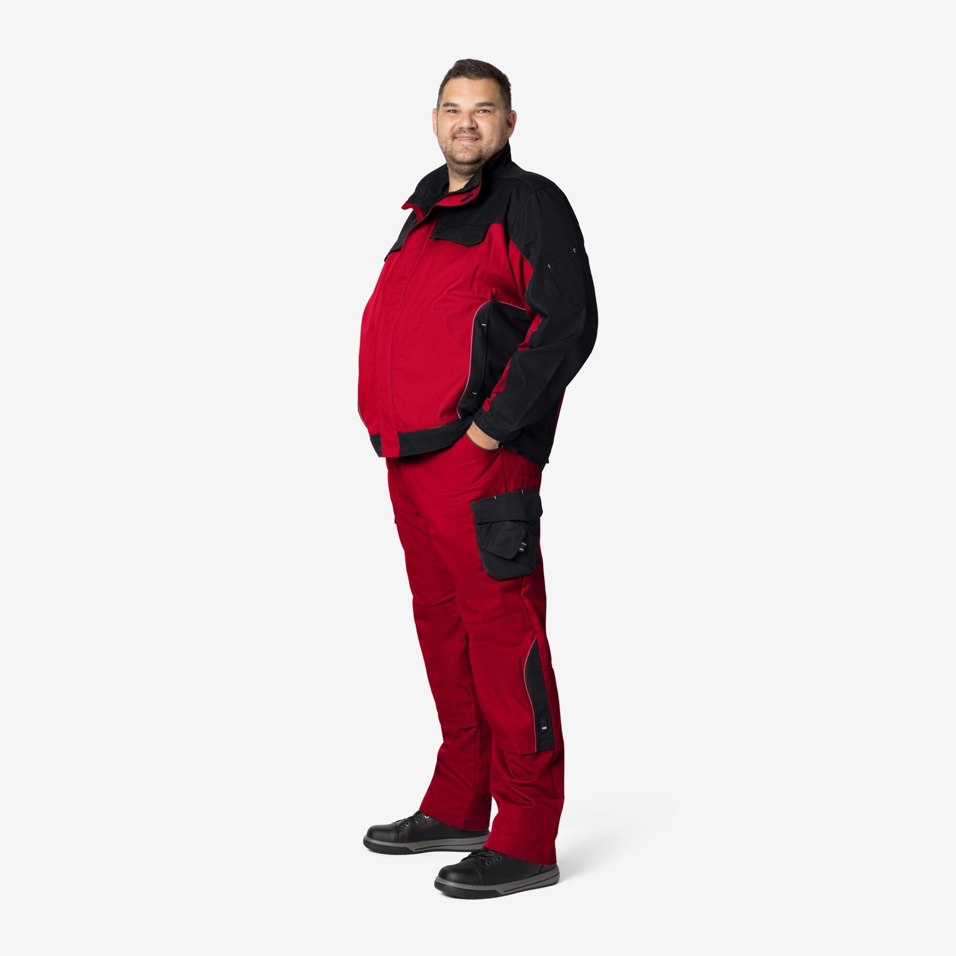 ERNST Arbeitsjacke rot-schwarz XL