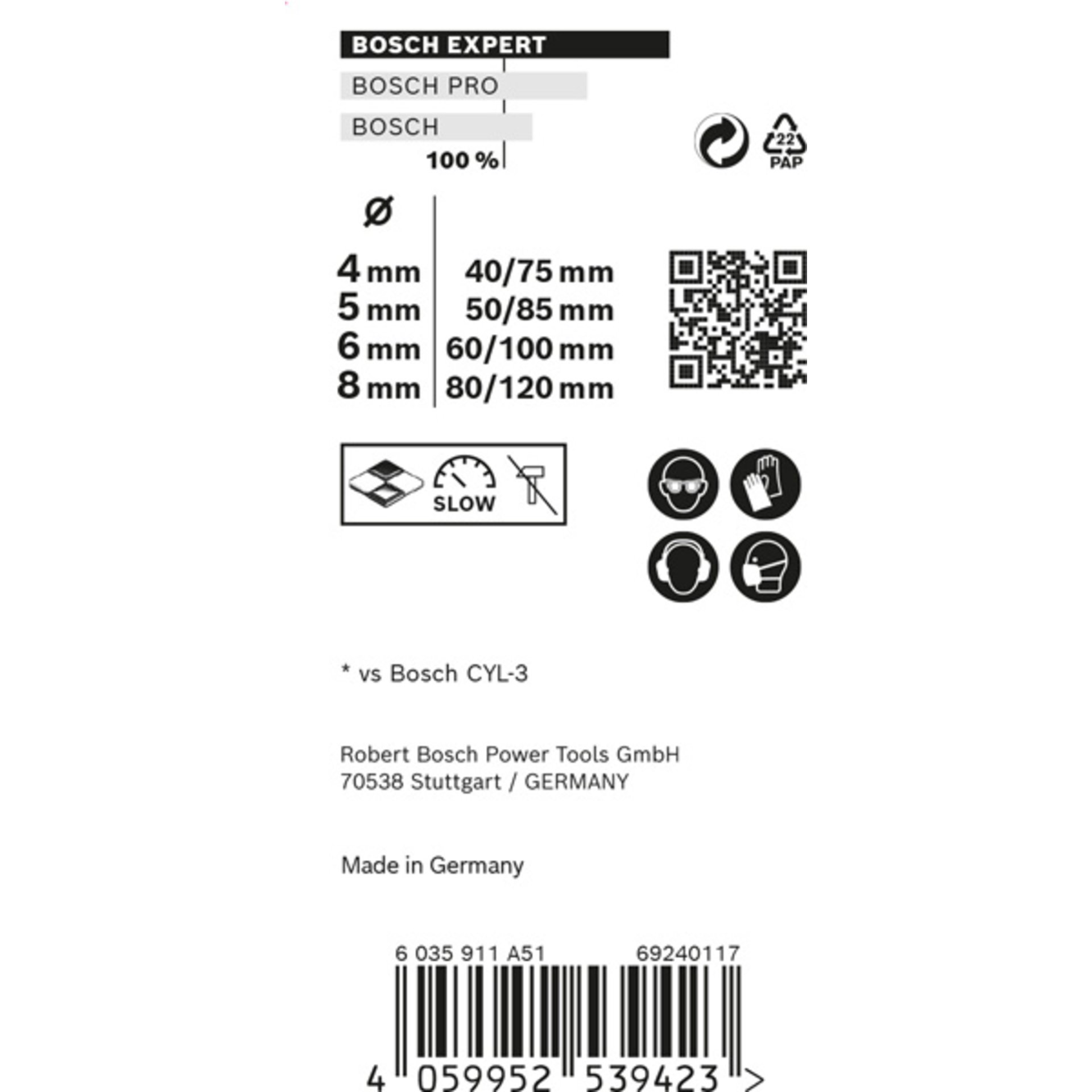 EXPERT MultiConstruction Robust Line CYL-9 Bohrer-Set, 4/5/6/8 mm, 4-tlg.