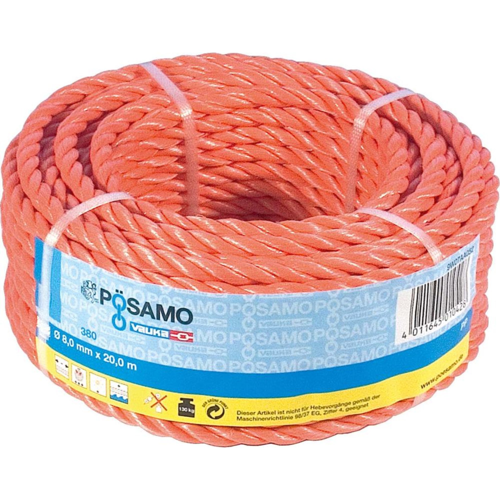 PP-Seil gedr. orange 12,0mmx20m in Ringen PÖSAMO