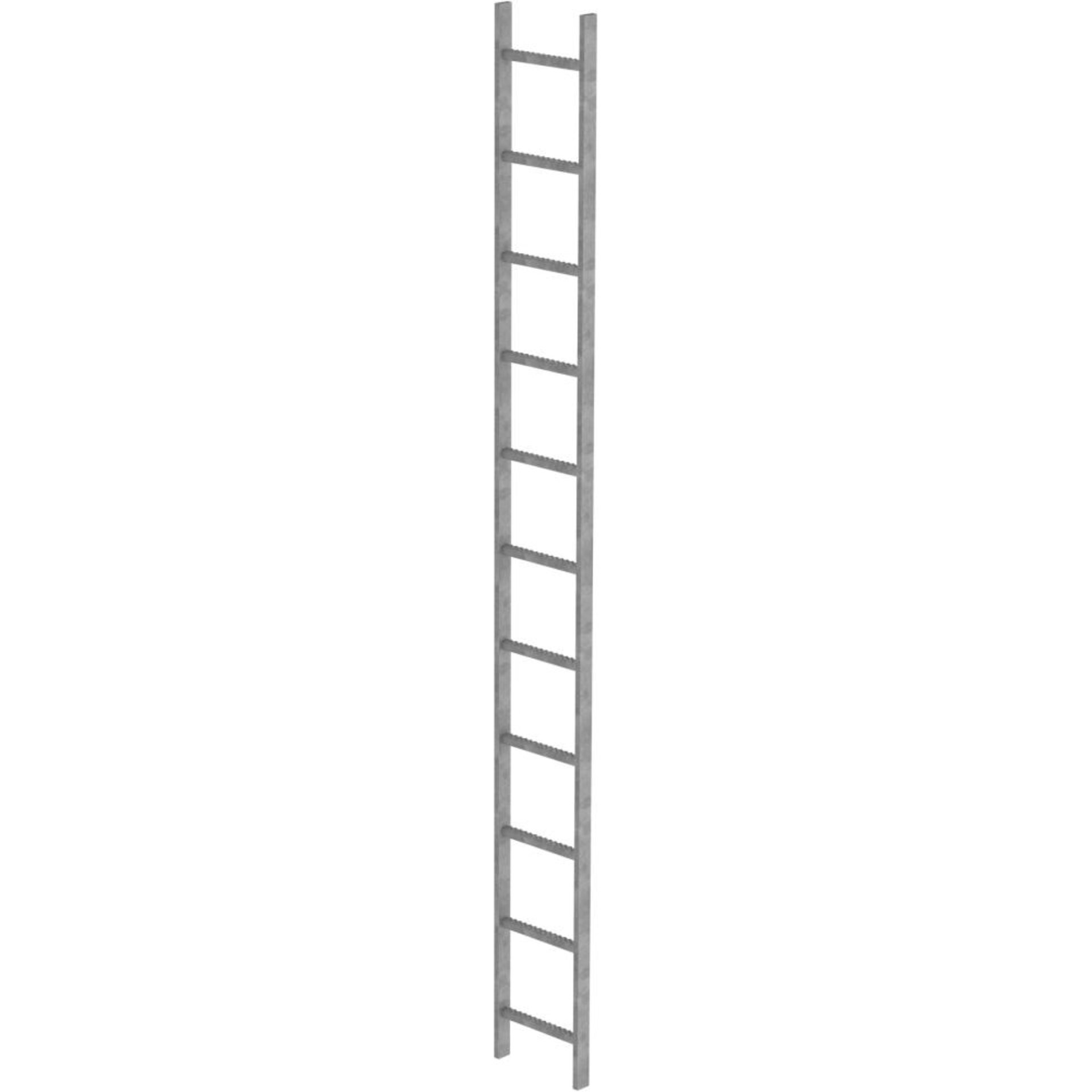 Schachtleiter 11 Sprossen L 3,08 m B340 mm LW 300 mm Stahl verzinkt