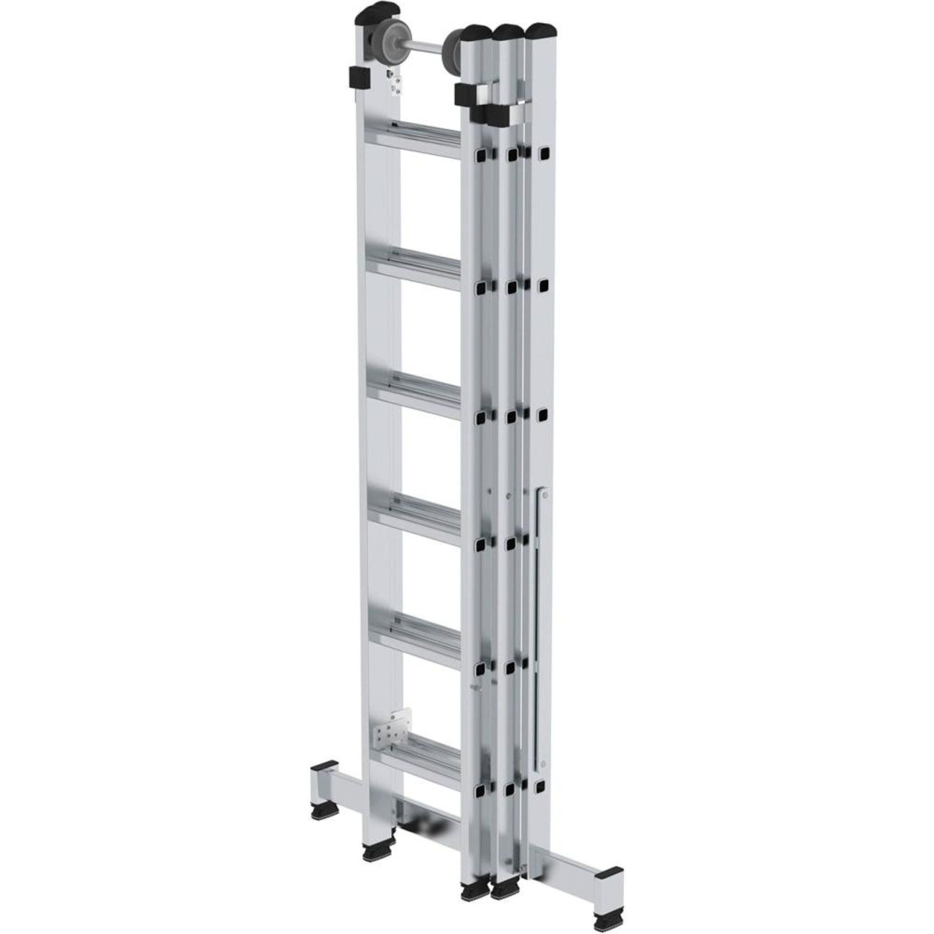 Alu-Mehrzweckleiter 3x6 Sprossen Leiterlänge 1,94 m Arbeitshöhe bis 5,20 m