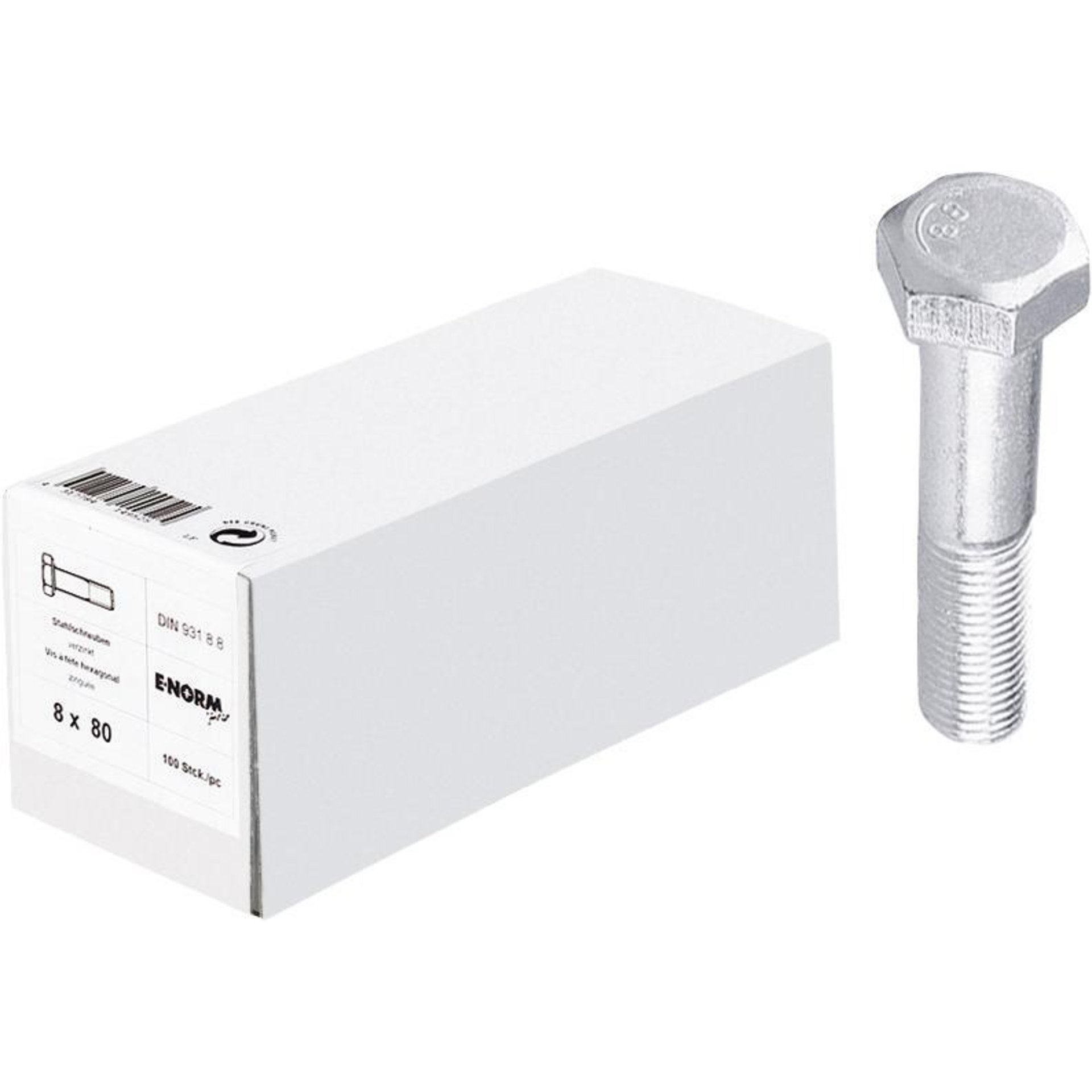 DIN 931 8.8 galZn M6x70 HP E-NORMpro