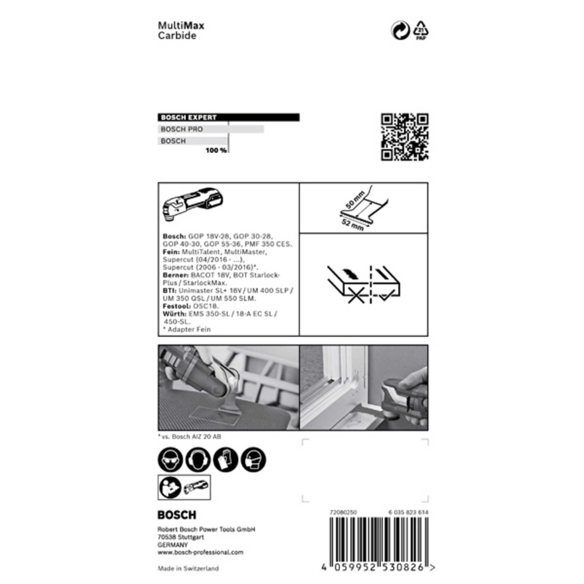EXPERT MultiMax PAII 52 APIT Blatt für Multifunktionswerkzeuge, 52 mm