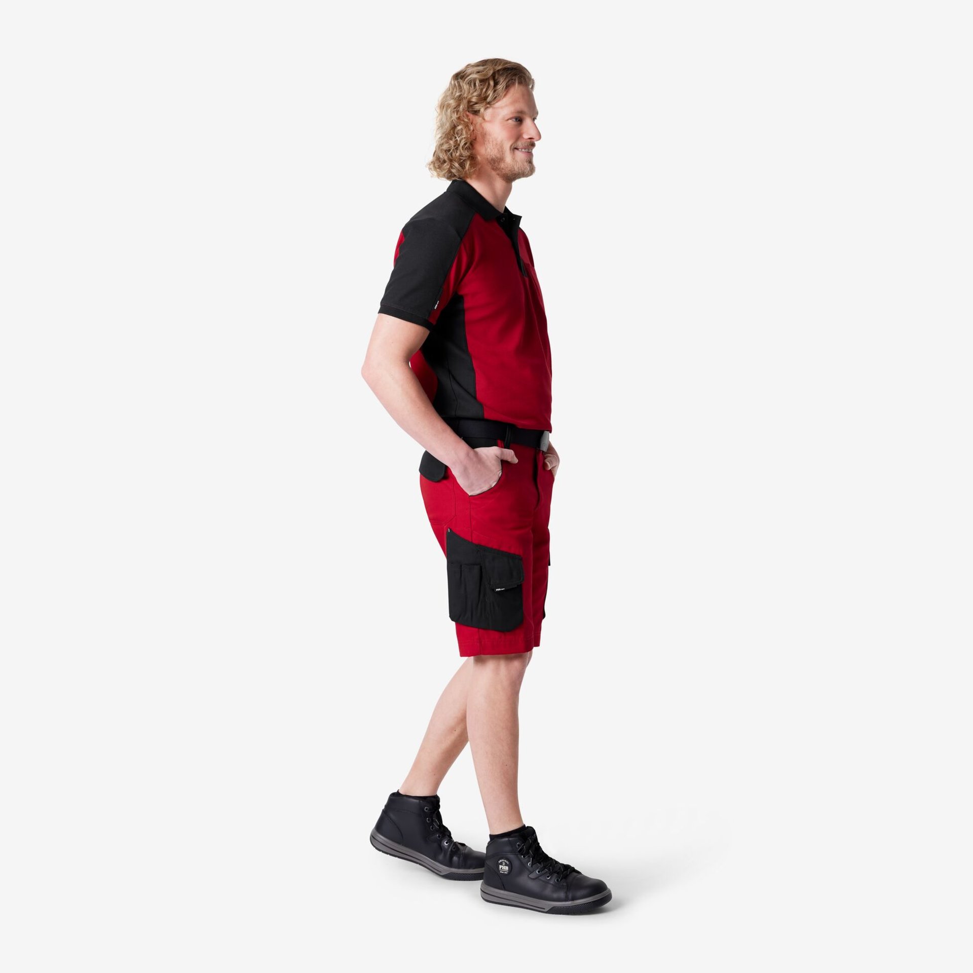 THEO Bermuda kurze Arbeitshose rot-schwarz Gr. 68