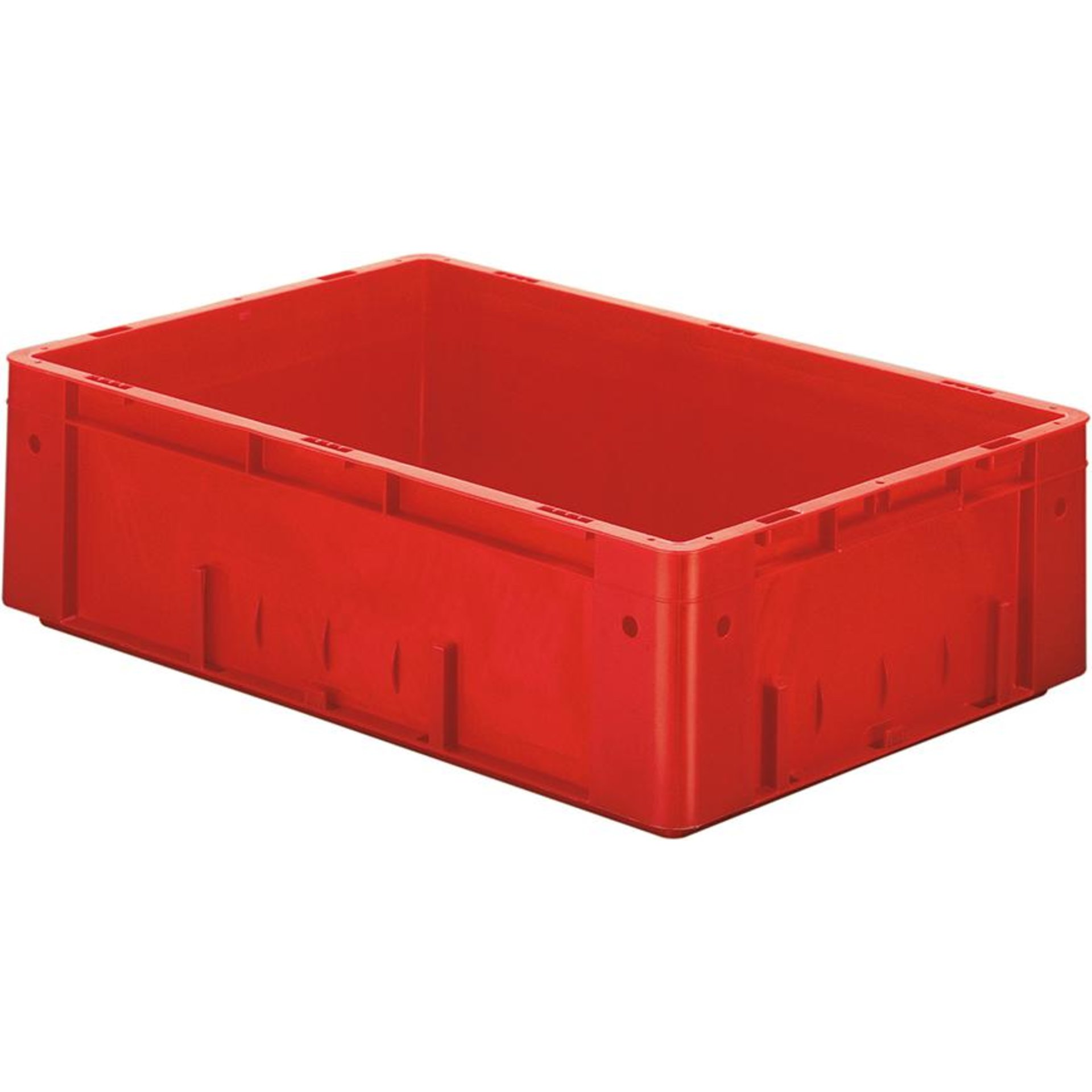 Transport-Stapelkasten B600xT400xH175 mm rot Auflast 700kg ohne Griffloch LA-KA-PE
