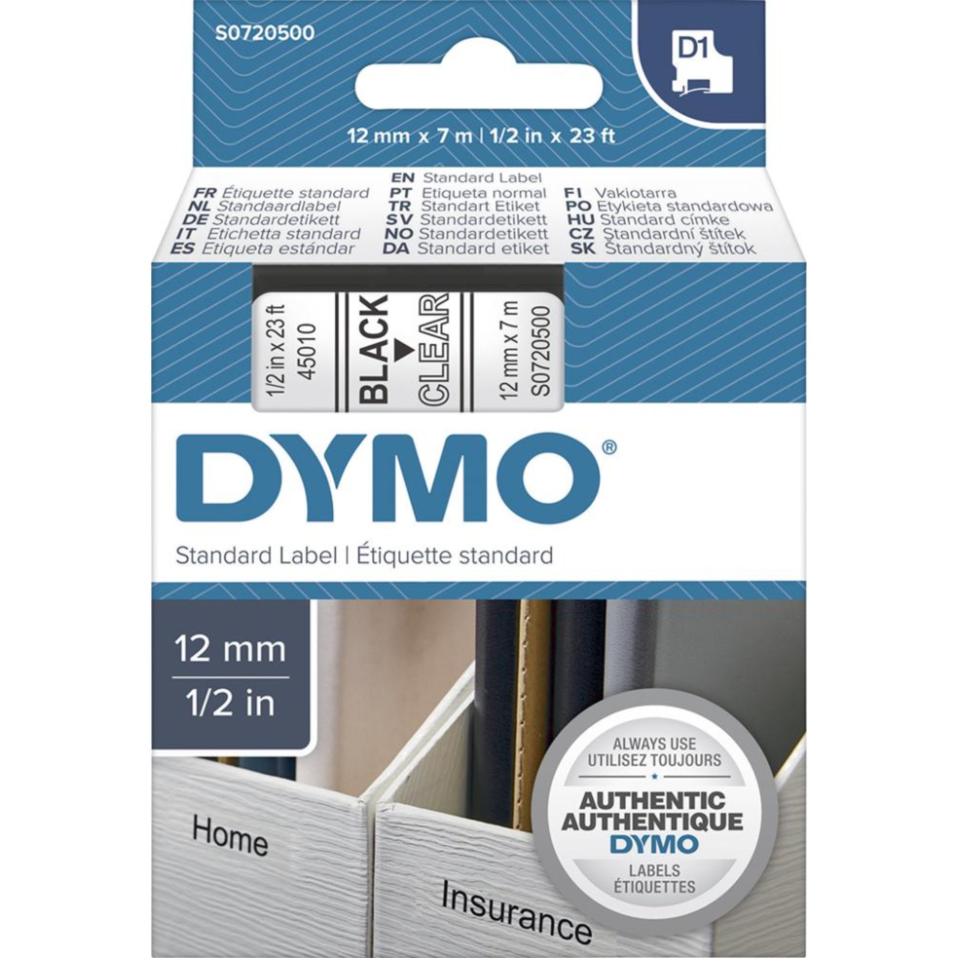 DYMO D1 Schriftband, Bandbreite 12 mm