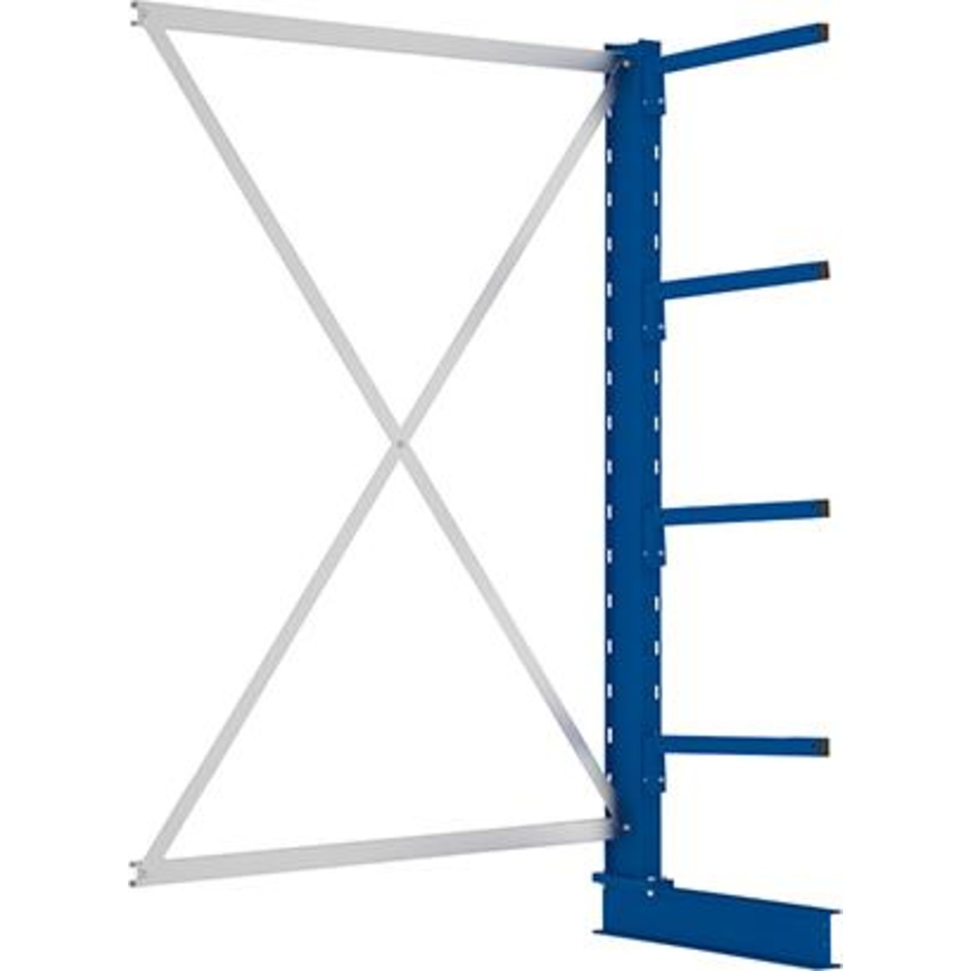 Kragarmregal L Anbaufeld B1330xT500xH2000 mm einseitig RAL 5010 4 Arme Traglast 175kg