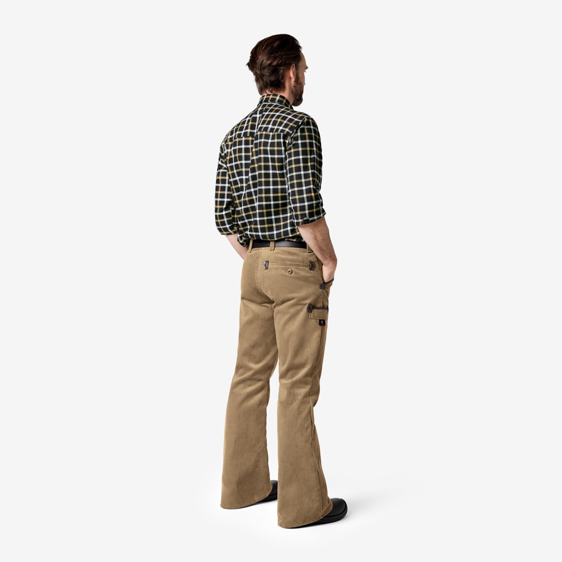 ALOIS Arbeitshemd langarm schwarz-beige Gr. 41/42